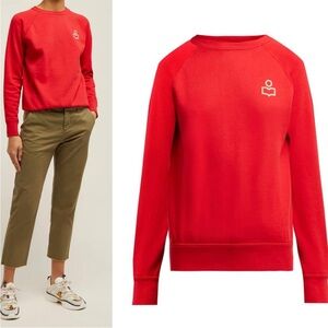 Isabel Marant Etoile Milly Red Crewneck Sweatshirt sz 40 fits like a S